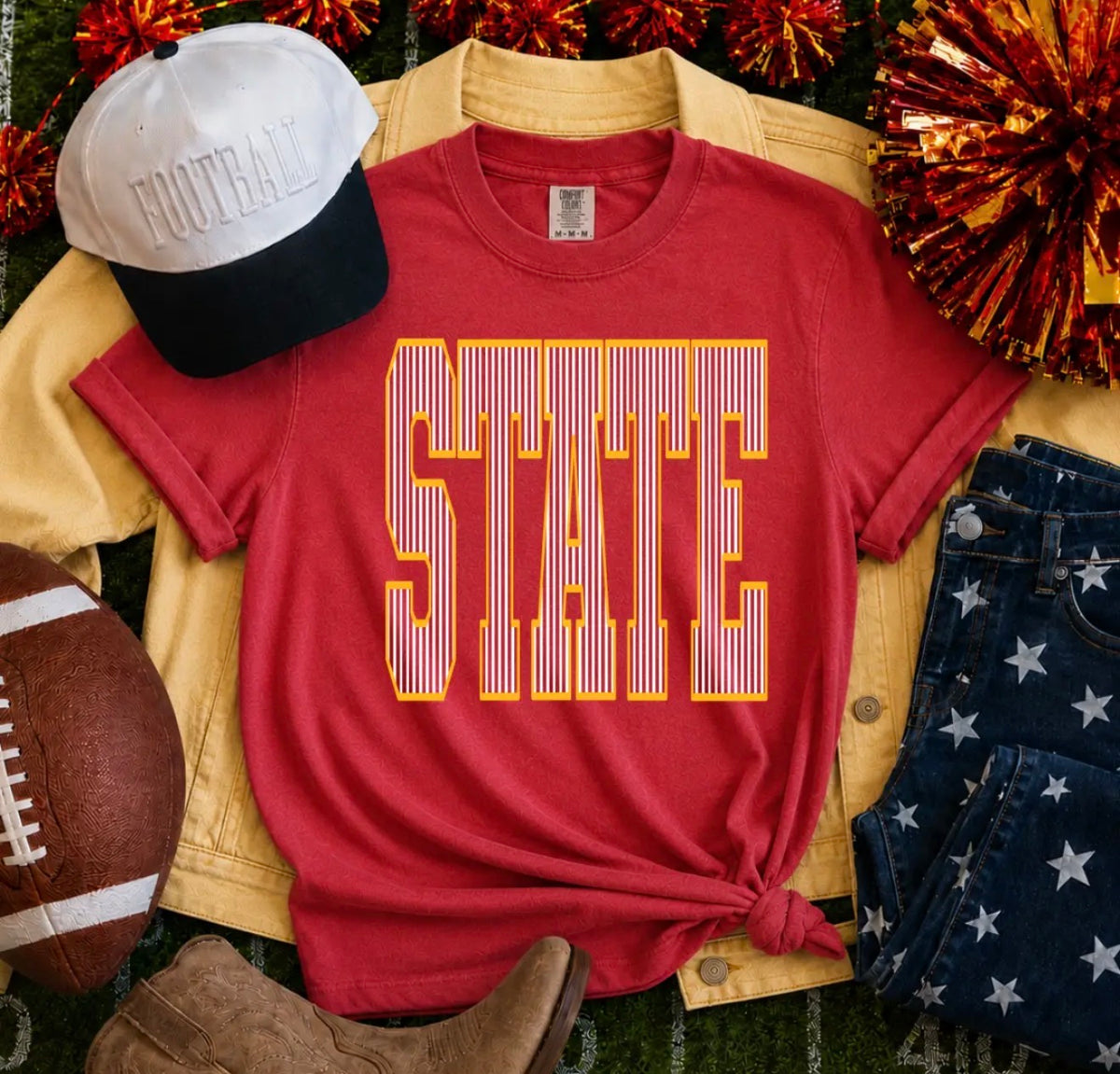 Red/White State Red Tee