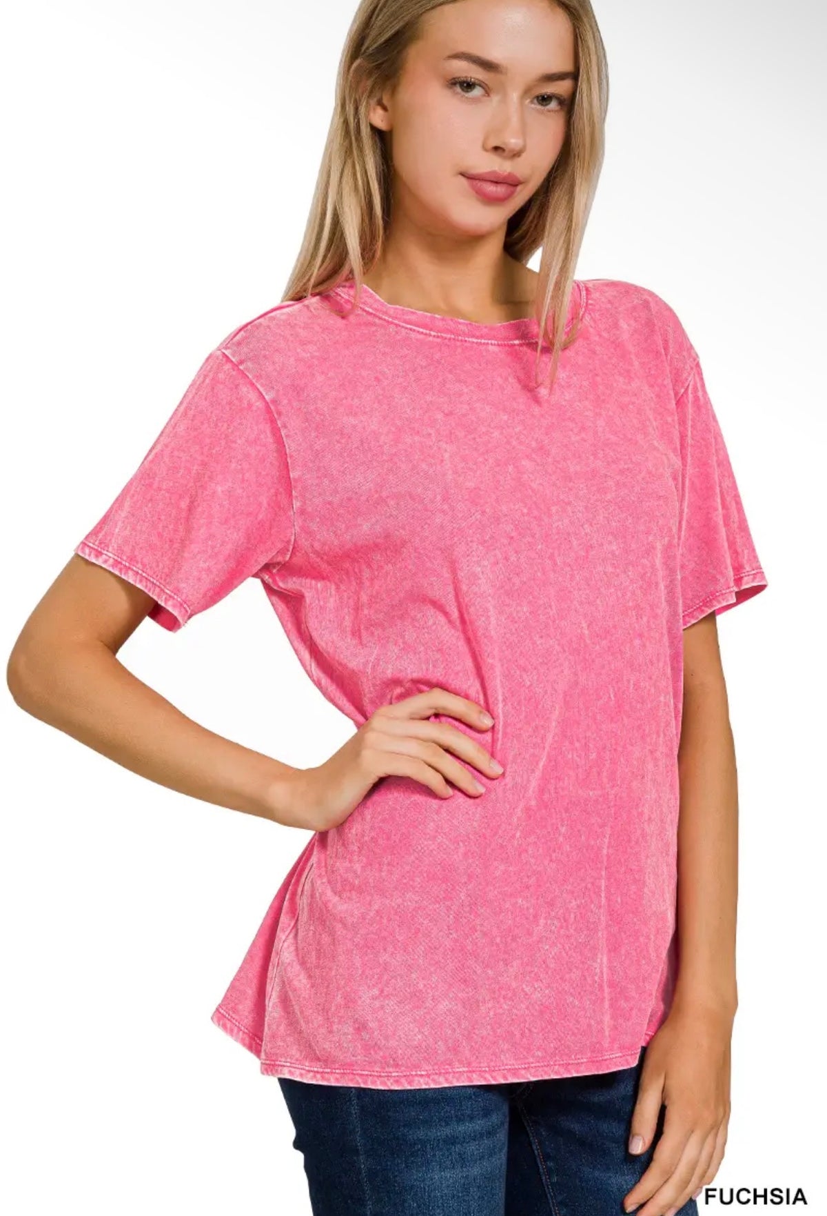 Washed Fuchsia Vintage Oversized Tee