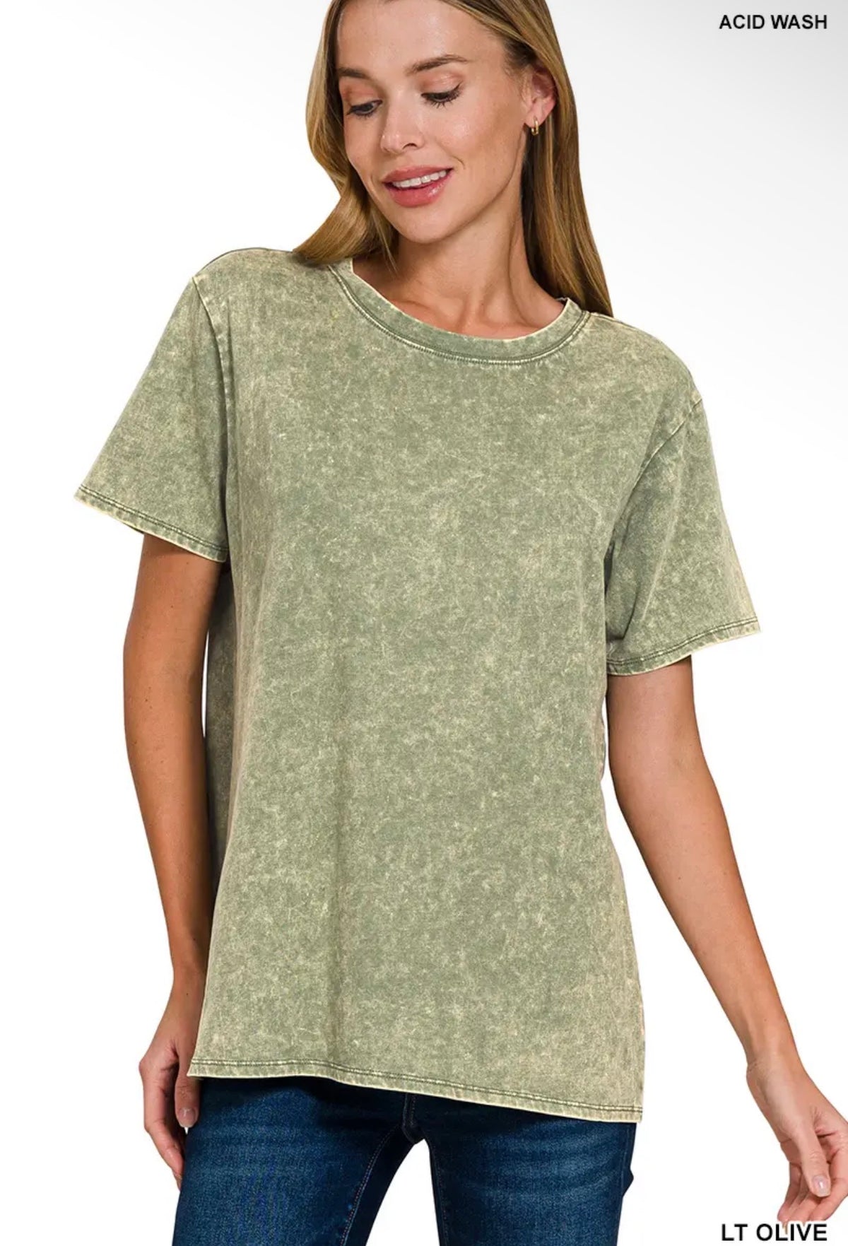 Washed Light Olive Vintage Oversized Tee