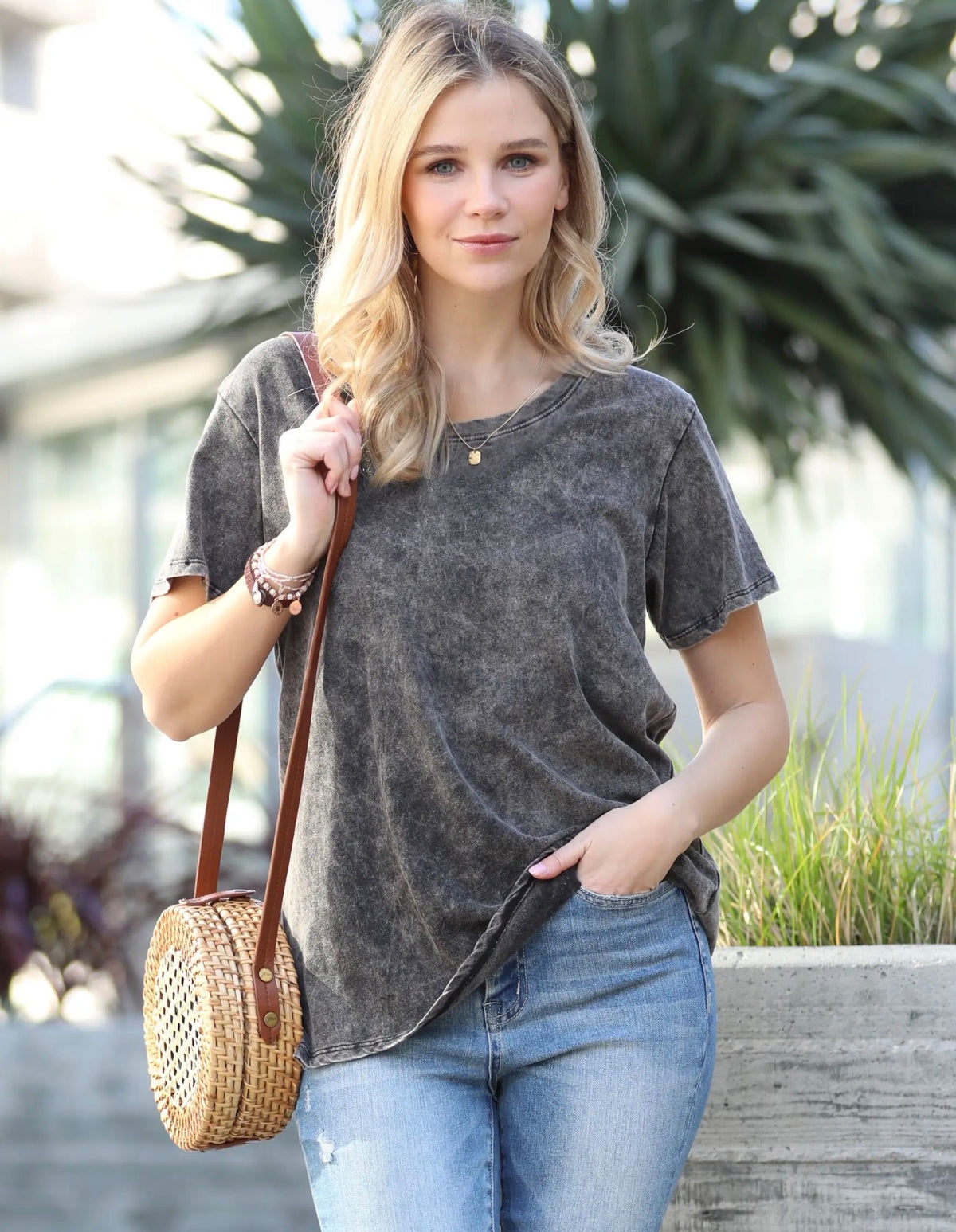 Washed Black Vintage Oversized Tee
