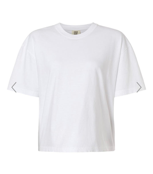 Comfort Color Boxy Crop (White)