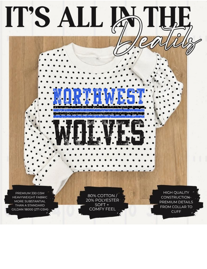 CUSTOM Black Polka Dot Crewneck
