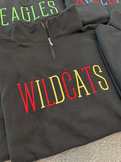 Embroidered black 1/4 zip