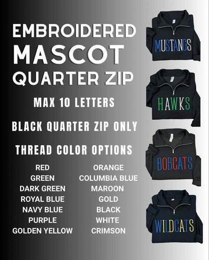 Embroidered black 1/4 zip