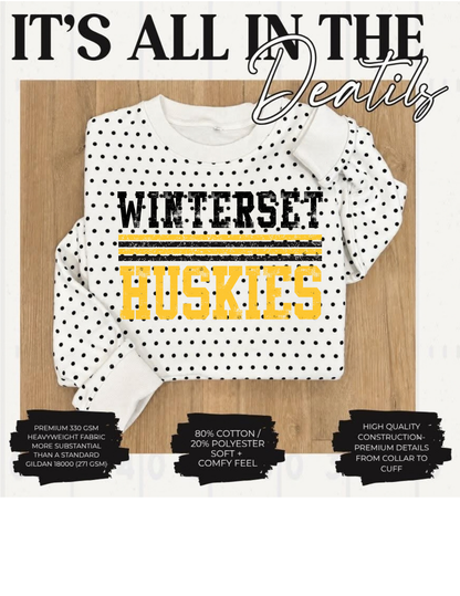 CUSTOM Black Polka Dot Crewneck