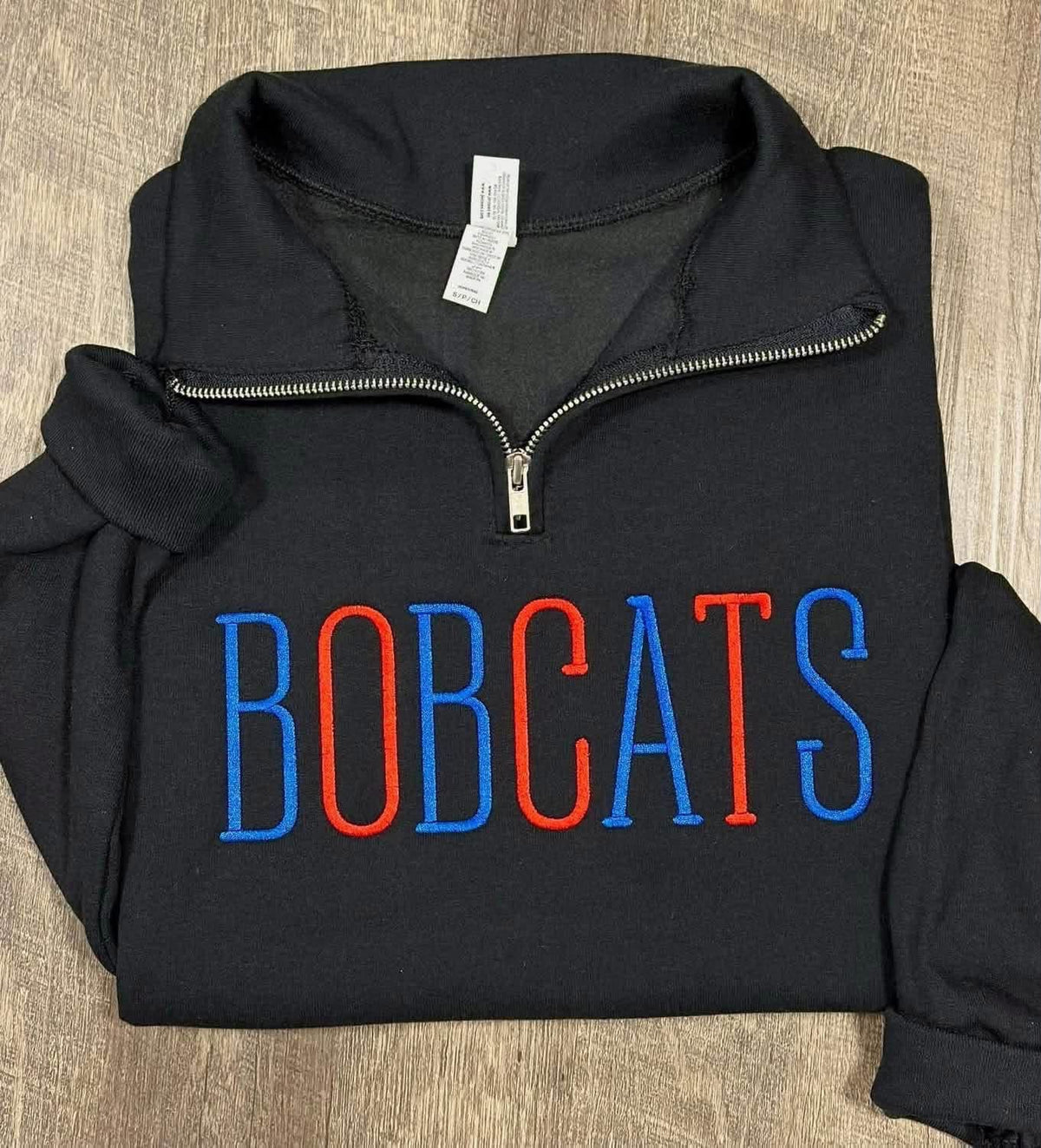 Embroidered black 1/4 zip