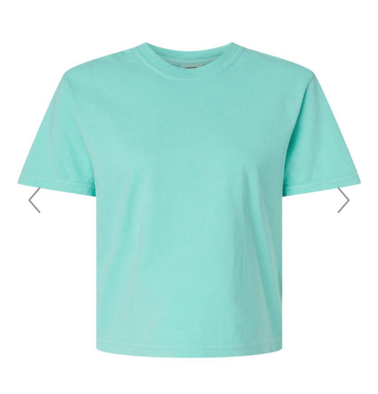 Comfort Colors Boxy Crop (Chalky Mint)