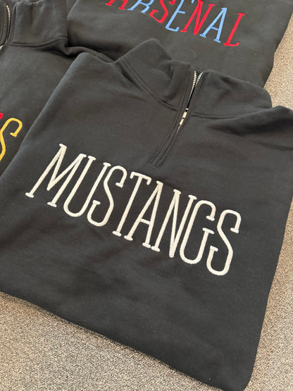 Embroidered black 1/4 zip