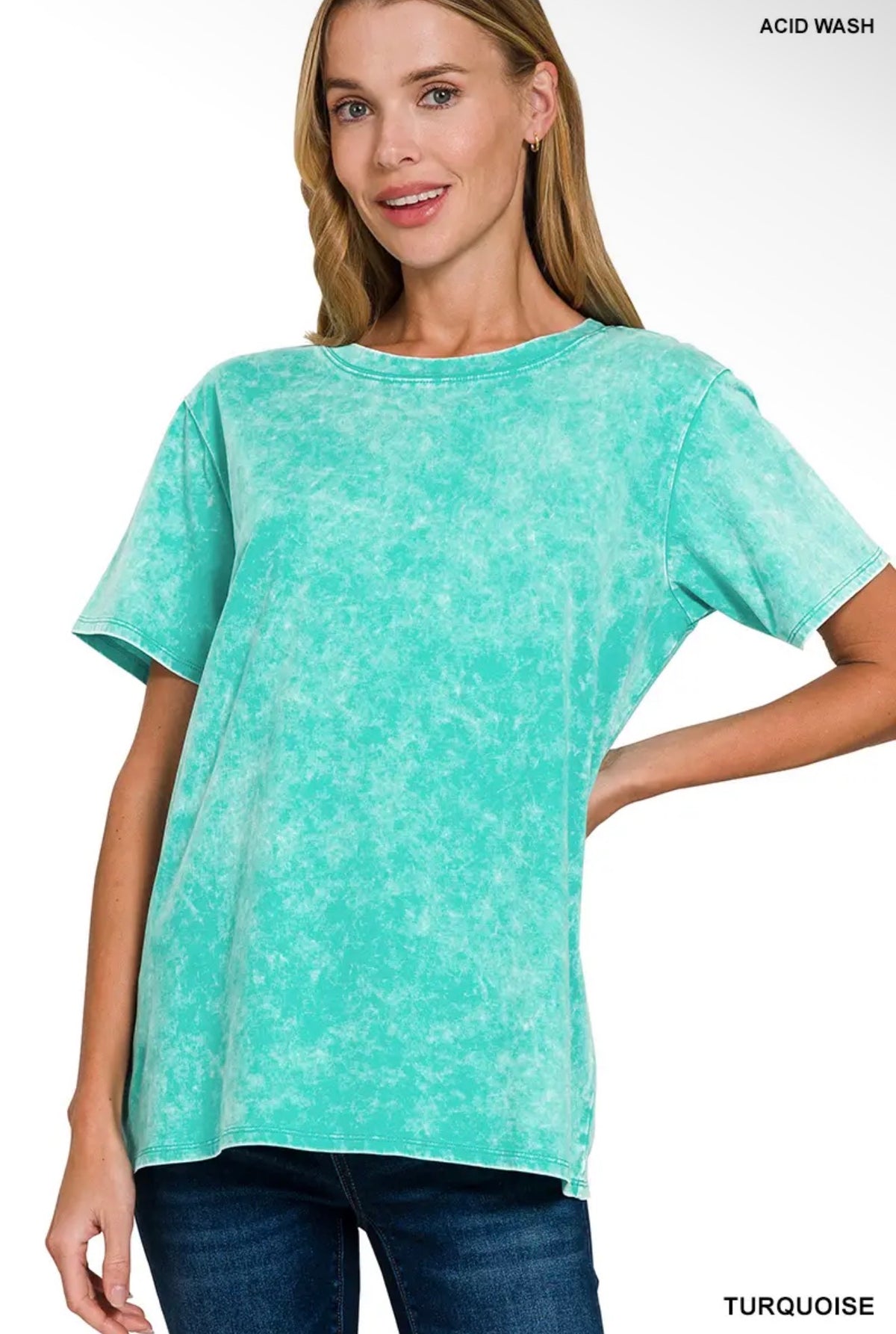 Washed Turquoise Vintage Oversized Tee