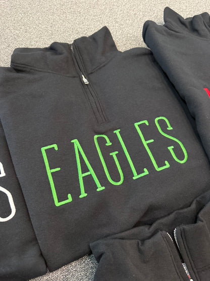Embroidered black 1/4 zip