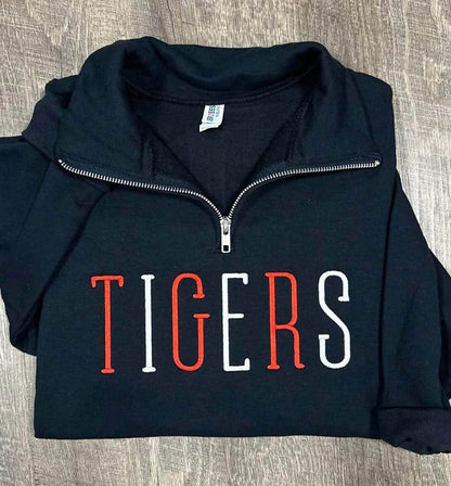Embroidered black 1/4 zip