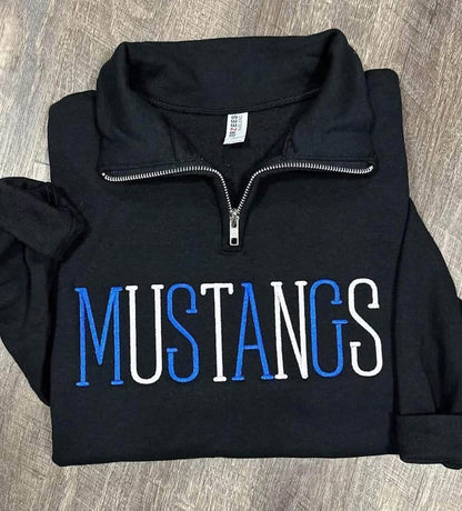 Embroidered black 1/4 zip