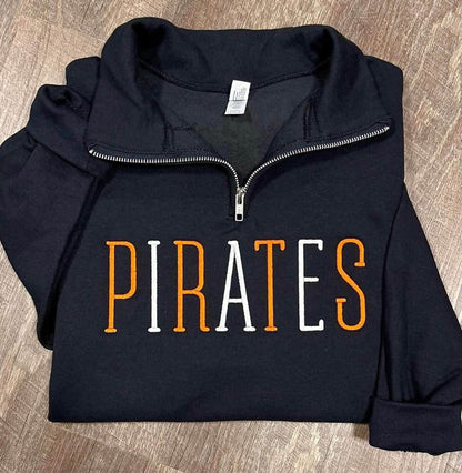Embroidered black 1/4 zip