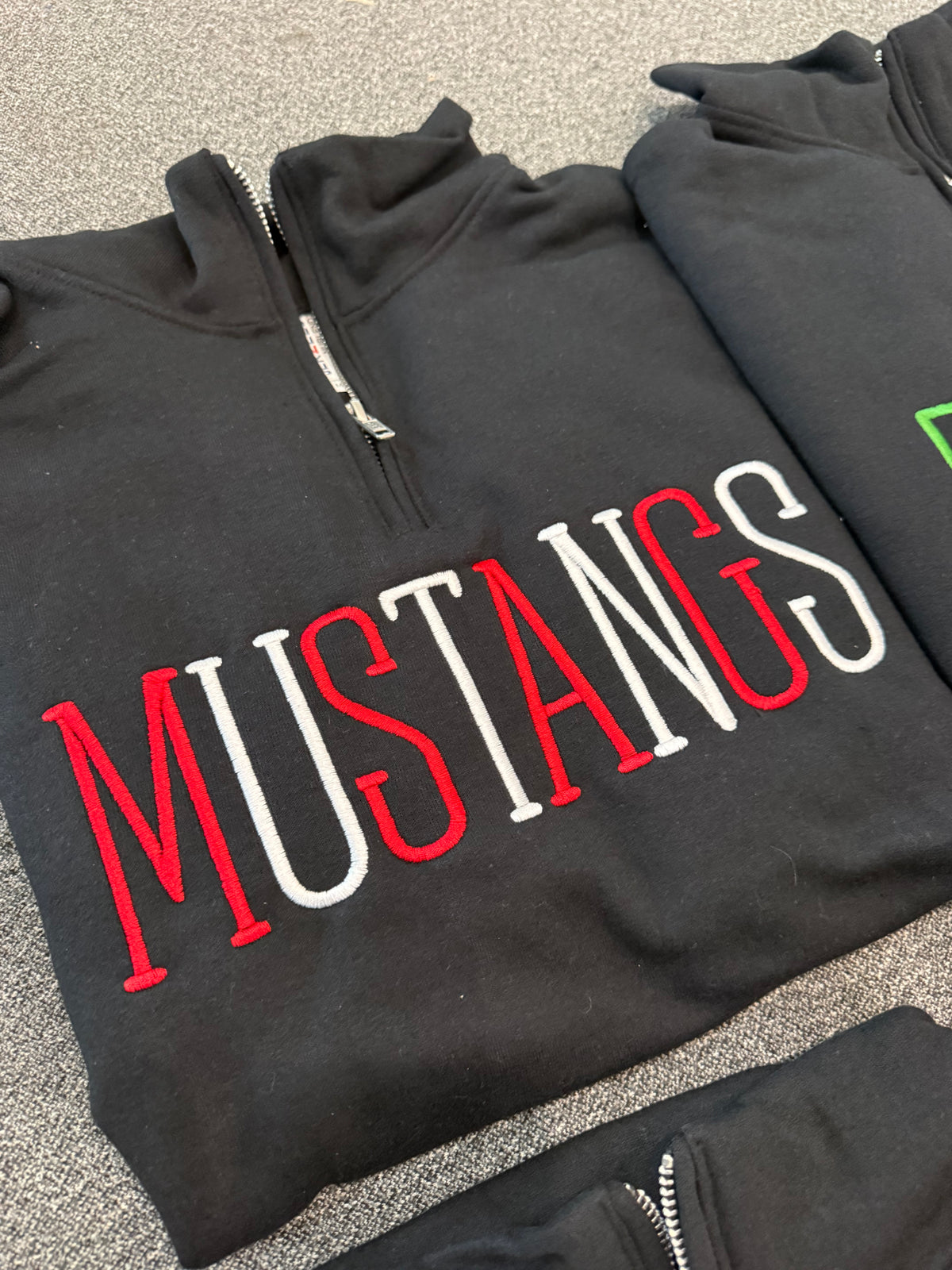 Embroidered black 1/4 zip