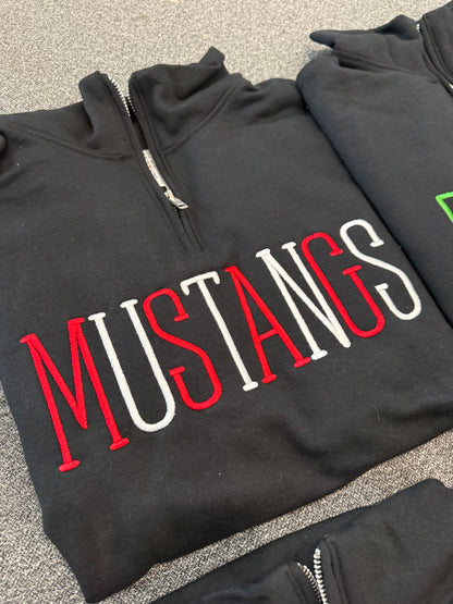 Embroidered black 1/4 zip