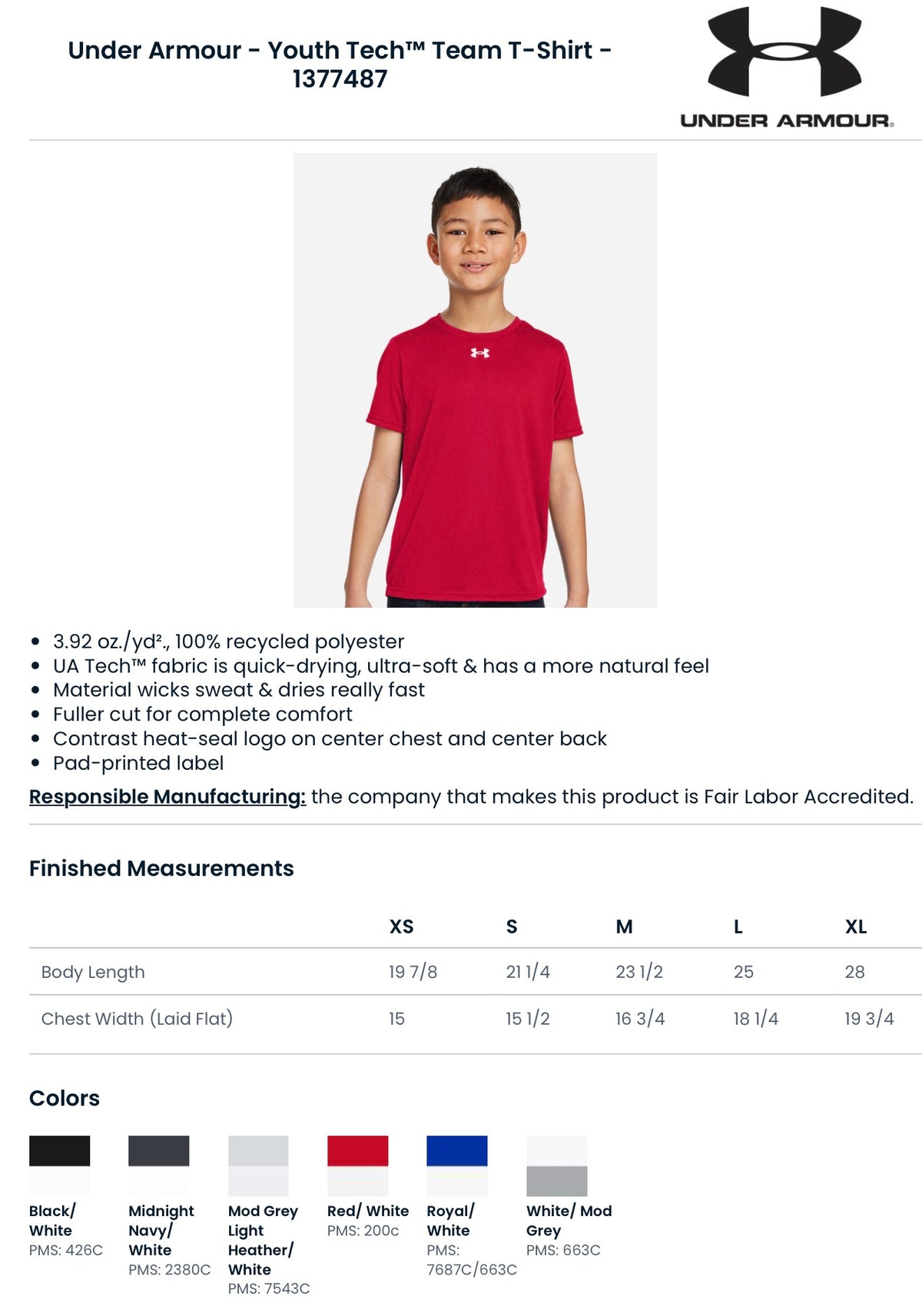 Under Armour Tech Team Dry Fit Tee