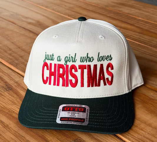 Just a girl who loves Christmas Embroidered Trucker Hat