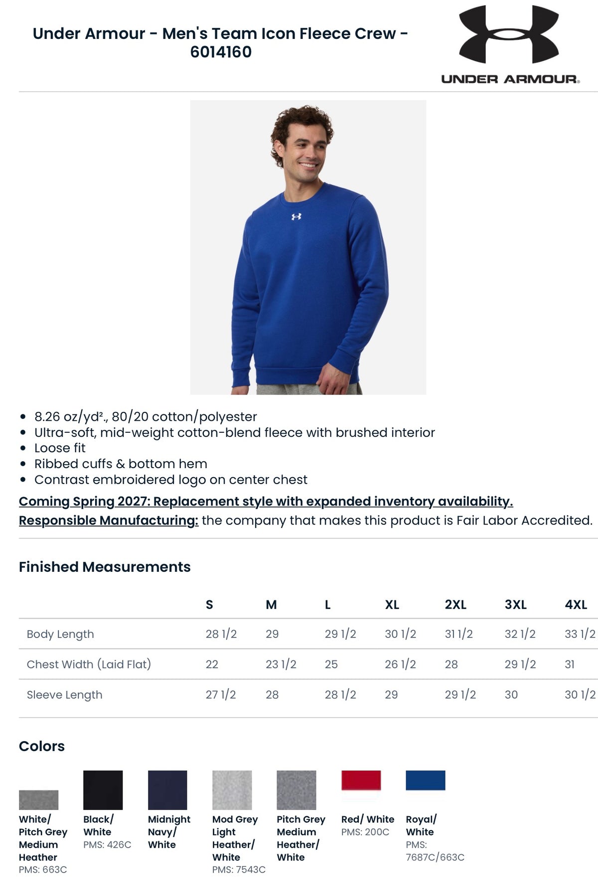 Under Armour Team Icon Fleece Crewneck Sweatshirt