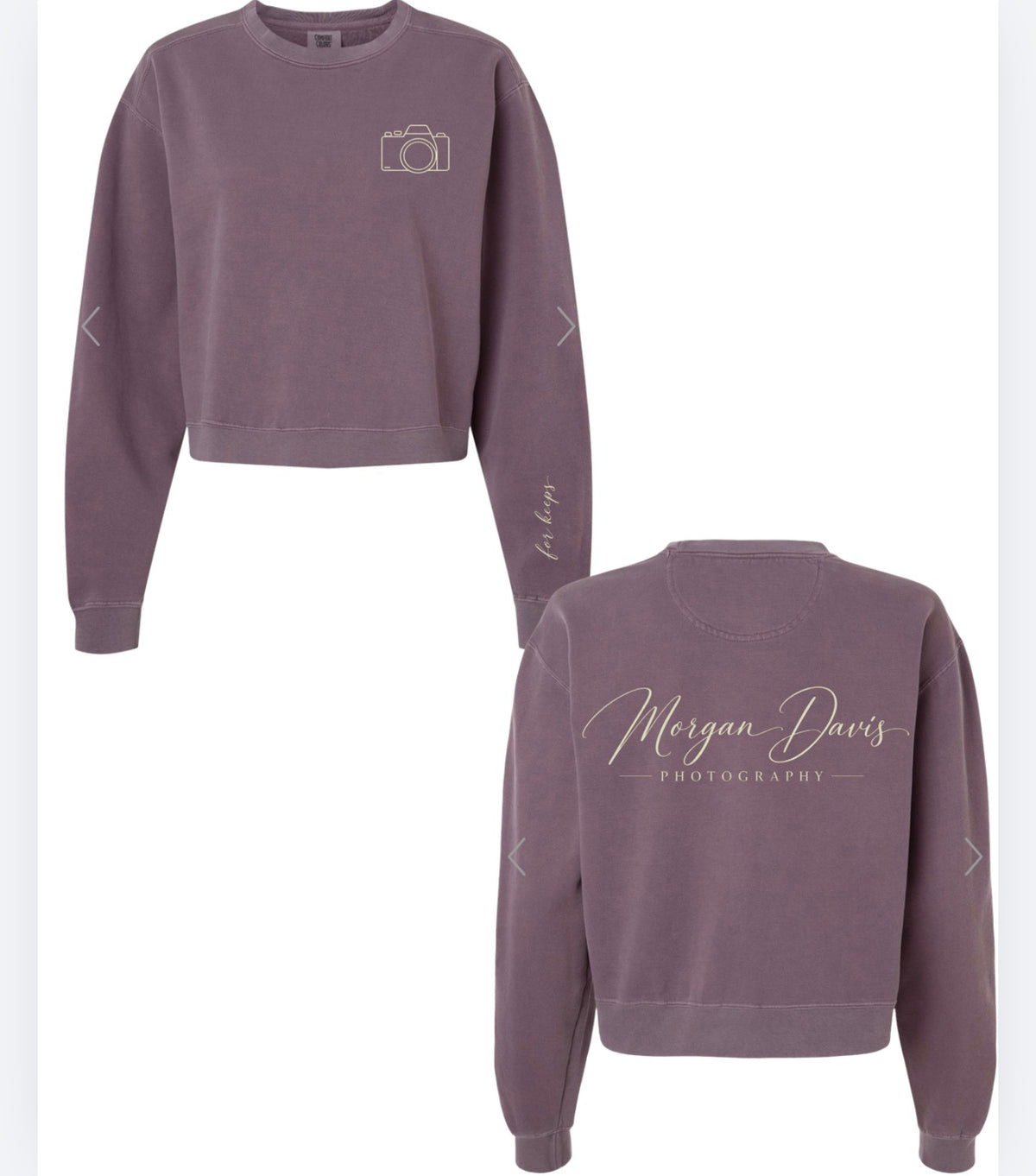Morgan Davis Photography Comfort Color Cropped Crewneck