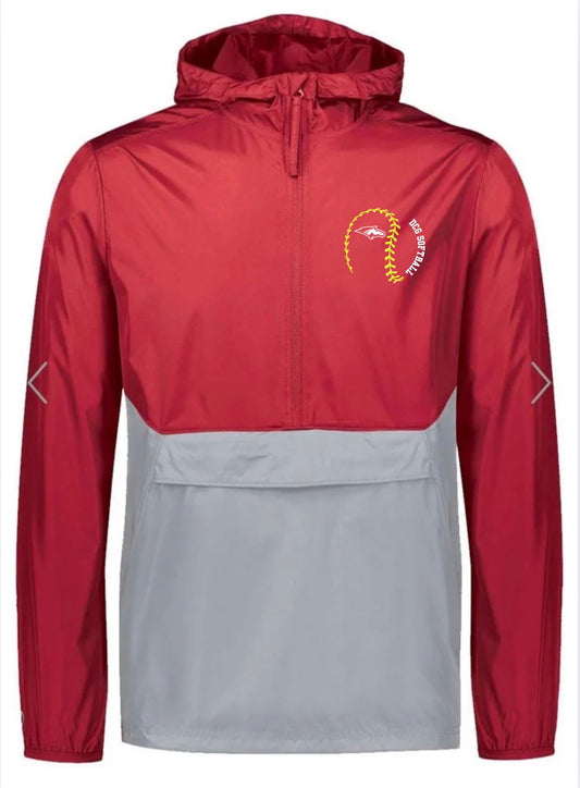 Red/Gray 1/4 Zip Windbreaker