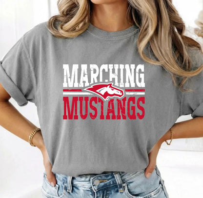 Marching Mustangs on Comfort Colors Tee